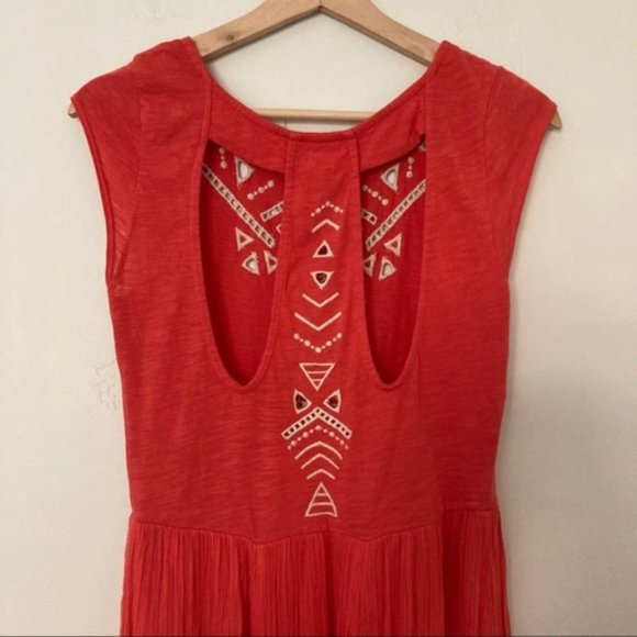 NWOT Free People Embroidered Hi-Lo Maxi Dress - Picture 4 of 7